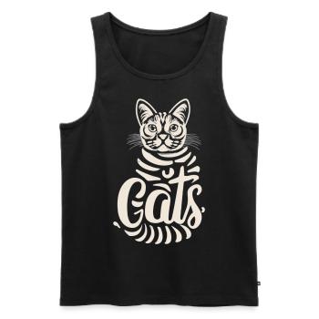Cat lettering artistic - Men's Premium Organic Tank Top - black - Front - AI Model Male 178 light (178cm)