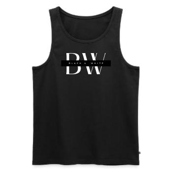 Black and White BW - Männer Premium Bio Tank Top - Schwarz - Vorne - AI Model Male 178 light (178cm)