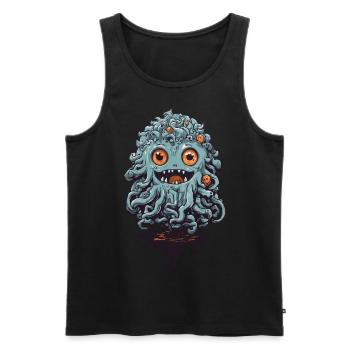 Cute tentacle monster on Halloween - Men's Premium Organic Tank Top - black - Front - Michal (187cm)