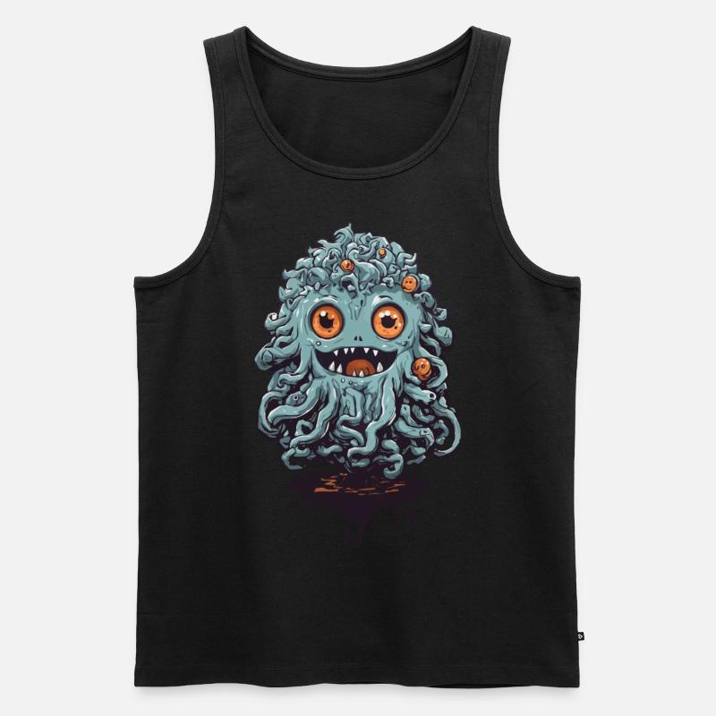 Süßes Tentakel Monster an Halloween - Männer Premium Bio Tank Top - Schwarz