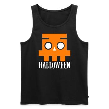Halloween T-Shirts, Feiertags-Weihnachtshemd, Kürb - Männer Premium Bio Tank Top - Schwarz - Vorne - AI Model Male 178 light (178cm)