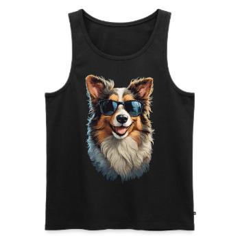Border Collie Friend Companion Dogs Design - Men's Premium Organic Tank Top - black - Front - Michal (187cm)