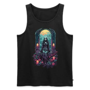 Occulte gothique sorcière magique sombre Halloween - Débardeur bio Premium Homme - noir - Devant - Michal (187cm)