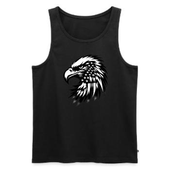 | American Football USA Flag - Men's Premium Organic Tank Top - black - Front - Michal (187cm)