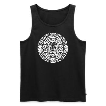 Kulturelle Magie einer Maori Tätowierung in Rund - Männer Premium Bio Tank Top - Schwarz - Vorne - Michal (187cm)