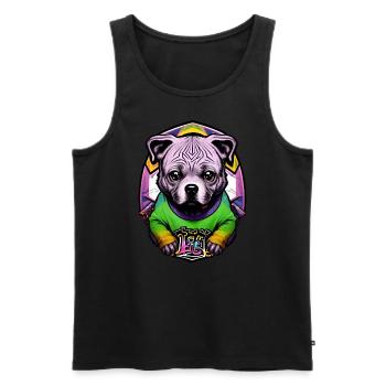 Chihuahua Chien Coloré Japonais - Débardeur bio Premium Homme - noir - Devant - AI Model Male 178 light (178cm)