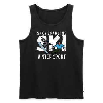 Snowboard Ski - Winter Sports - Skiing - Men's Premium Organic Tank Top - black - Front - Michal (187cm)