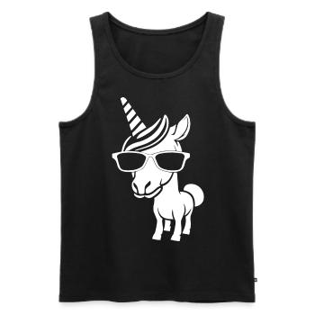 Licornes drôles portant des lunettes de soleil Licorne cool - Débardeur bio Premium Homme - noir - Devant - Michal (187cm)
