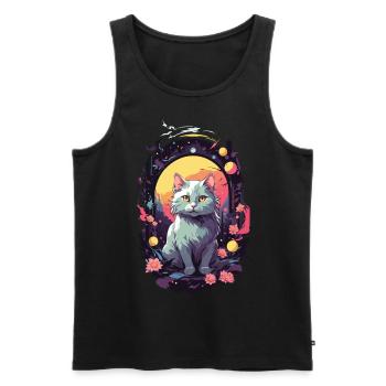 Gothic Cat Mystical Cat Lover Design - Men's Premium Organic Tank Top - black - Front - AI Model Male 178 light (178cm)
