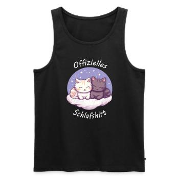 Offizielles Schlafshirt, Schlafende Kuschel Katzen - Männer Premium Bio Tank Top - Schwarz - Vorne - Michal (187cm)