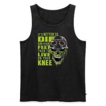 motorcycle, biker, road to hell - Men's Premium Organic Tank Top - black - Front - AI Model Male 178 light (178cm)