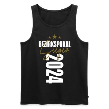 Bezirkspokal Sieger 2024 - Männer Premium Bio Tank Top - Schwarz - Vorne - Michal (187cm)