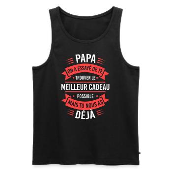Vintage Dad T-shirt Father's Day Gift - Men's Premium Organic Tank Top - black - Front - Michal (187cm)