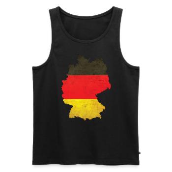 Germany - national border in national flag - Men's Premium Organic Tank Top - black - Front - AI Model Male 178 light (178cm)