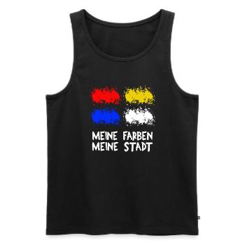 Mainz Fastnacht Farben Meine Stadt - Männer Premium Bio Tank Top - Schwarz - Vorne - AI Model Male 178 light (178cm)