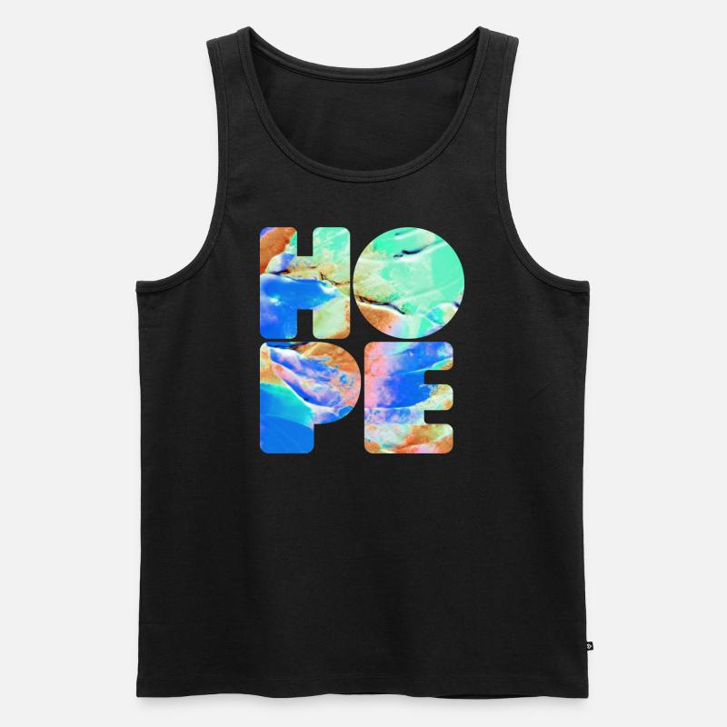 HOPE bunt - Männer Premium Bio Tank Top - Schwarz
