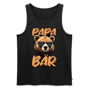 Papa Père - Débardeur bio Premium Homme - noir - Devant - Michal (187cm)