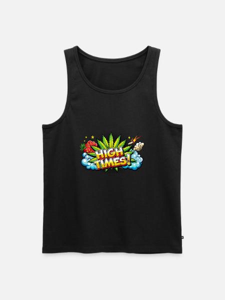 High times comic - Männer Premium Bio Tank Top - Schwarz