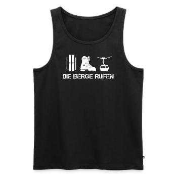 Die Berge rufen - Männer Premium Bio Tank Top - Schwarz - Vorne - AI Model Male 178 light (178cm)