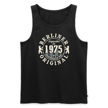 50. Geburtstag 2025 Berliner Original Geschenk - Männer Premium Bio Tank Top - Schwarz - Vorne - Michal (187cm)
