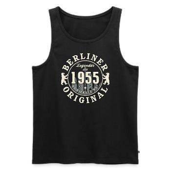 70. Geburtstag 2025 Berliner Original Geschenk - Männer Premium Bio Tank Top - Schwarz - Vorne - Michal (187cm)