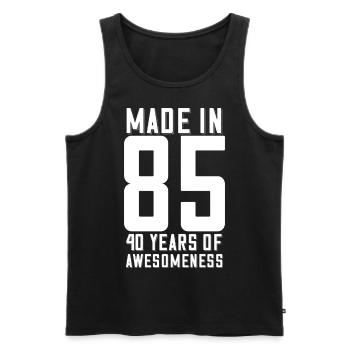 Made In 85 40ème ans de génialité Anniversaire - Débardeur bio Premium Homme - noir - Devant - Michal (187cm)