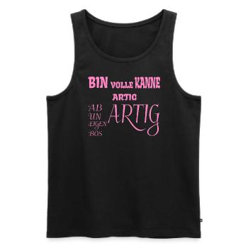 Bin volle Kanne artig - Männer Premium Bio Tank Top - Schwarz - Vorne - Michal (187cm)