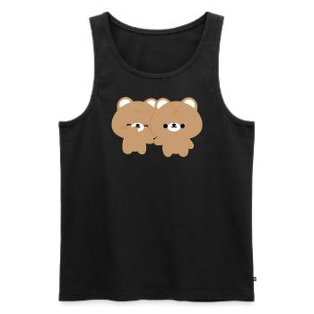 Brown Bear Couple - Men's Premium Organic Tank Top - black - Front - AI Model Male 178 light (178cm)