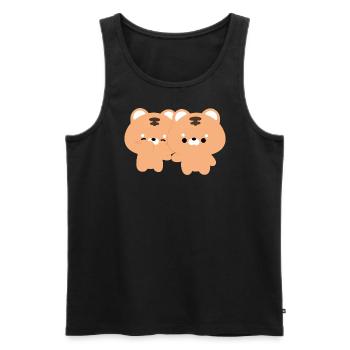 Tiger Couple - Men's Premium Organic Tank Top - black - Front - AI Model Male 178 light (178cm)