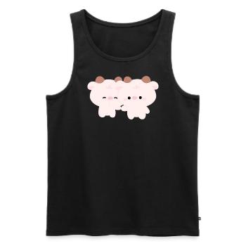 Couple de vaches - Débardeur bio Premium Homme - noir - Devant - Michal (187cm)