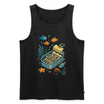 K O N S E R V A T I E F - Men's Premium Organic Tank Top - black - Front - AI Model Male 178 light (178cm)