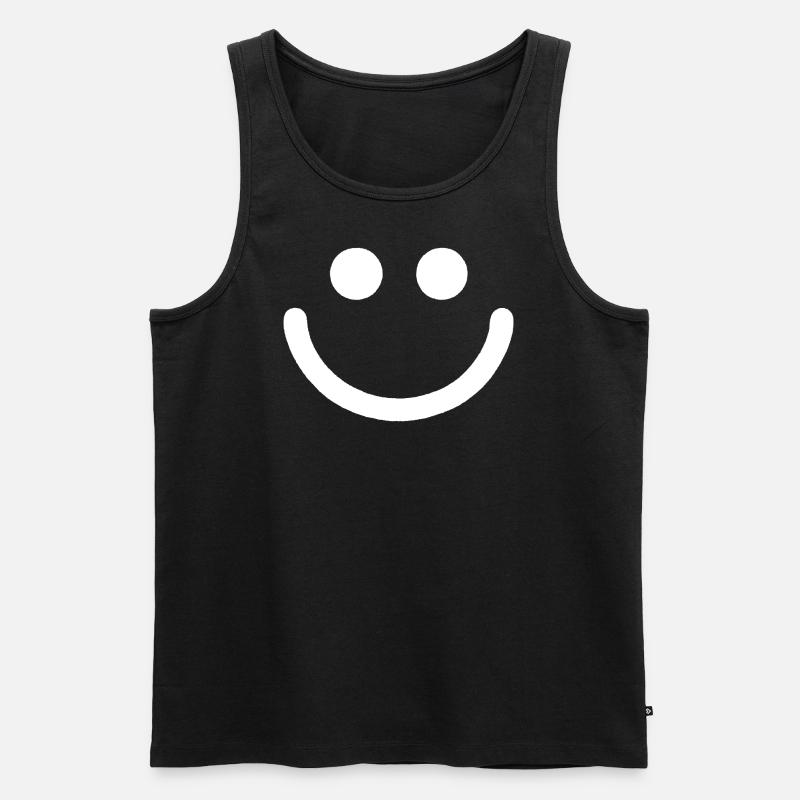 Smile - Männer Premium Bio Tank Top - Schwarz