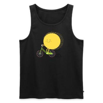 Se déplacer à vélo - Débardeur bio Premium Homme - noir - Devant - Michal (187cm)