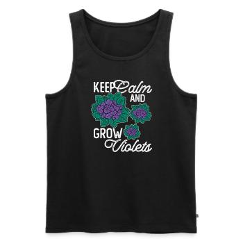 Violet Love for Florists With Humor - Men's Premium Organic Tank Top - black - Front - AI Model Male 178 light (178cm)