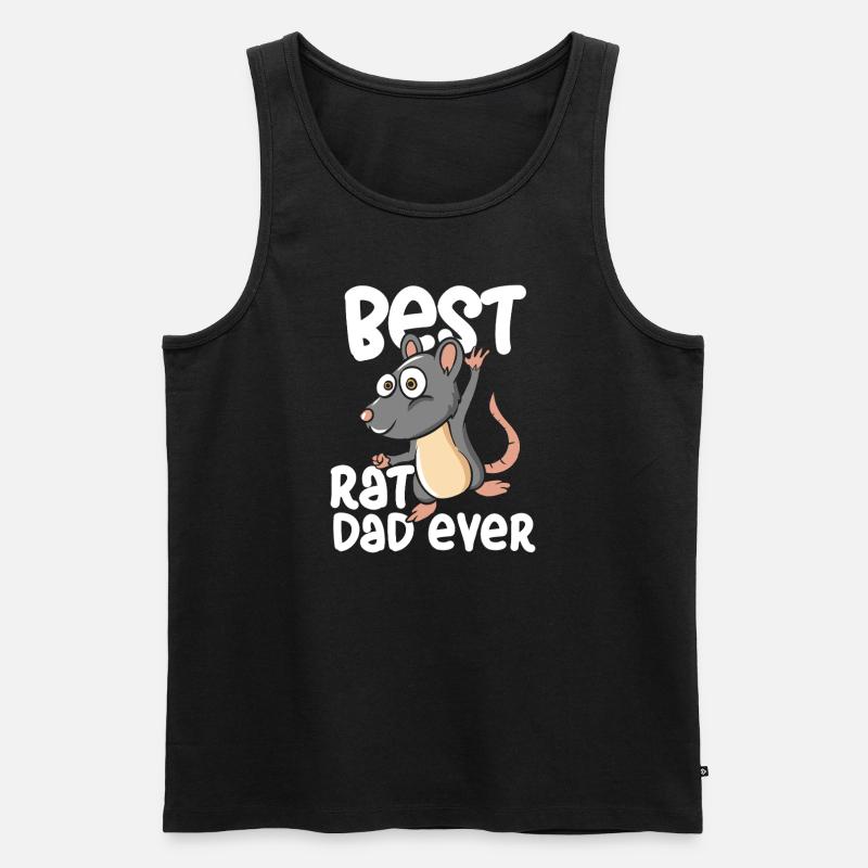 Bester Rattenpapa Ever - Männer Premium Bio Tank Top - Schwarz