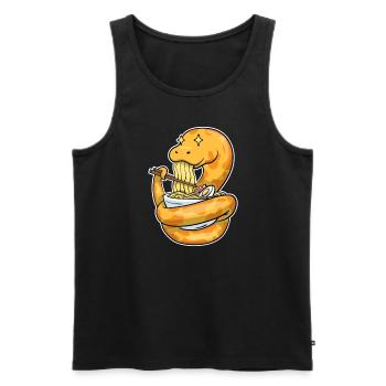 Königspython Isst Ramen - Männer Premium Bio Tank Top - Schwarz - Vorne - Michal (187cm)