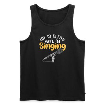 Better Singing – Songwriter Design - Men's Premium Organic Tank Top - black - Front - Michal (187cm)