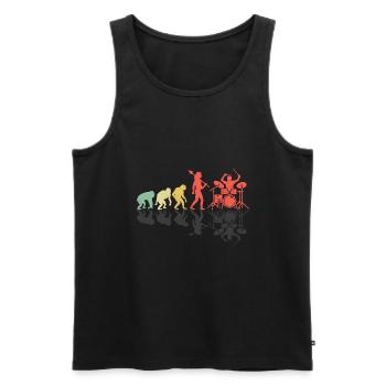 Drummer Evolution Drum Music Lover Drumming Drumme - Männer Premium Bio Tank Top - Schwarz - Vorne - AI Model Male 178 light (178cm)