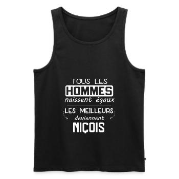 Niçois - Nice - Région - Ville - Meilleur - Cadeau - Débardeur bio Premium Homme - noir - Devant - Michal (187cm)