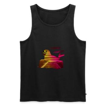 Disko Retro Seehund - Männer Premium Bio Tank Top - Schwarz - Vorne - AI Model Male 178 light (178cm)