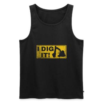 Retro Excavator Slogan Excavator Driver Construction Site - Débardeur bio Premium Homme - noir - Devant - Michal (187cm)