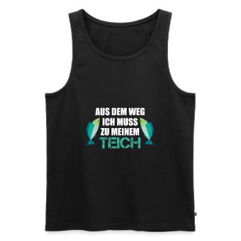 Teich Fisch Fischer lustig Geschenkidee - Männer Premium Bio Tank Top - Schwarz - Vorne - Michal (187cm)