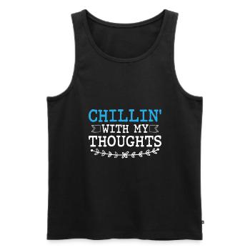 Chillin' With My Thoughts Dictons pour les introvertis - Débardeur bio Premium Homme - noir - Devant - Michal (187cm)