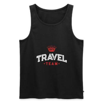 Travel Team - Männer Premium Bio Tank Top - Schwarz - Vorne - Michal (187cm)