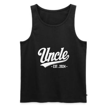 Uncle Est 2024 Pregnancy Announcement Gender Reve - Men's Premium Organic Tank Top - black - Front - Michal (187cm)
