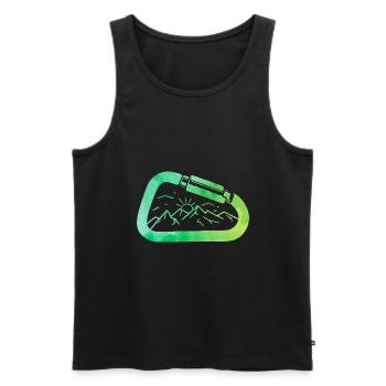 Retro Graphic Climbing Bouldering Rock Climber Mou - Männer Premium Bio Tank Top - Schwarz - Vorne - Michal (187cm)