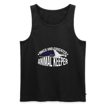 Inked And Educated Animal Keeper Animal Lover Zoo - Männer Premium Bio Tank Top - Schwarz - Vorne - Michal (187cm)