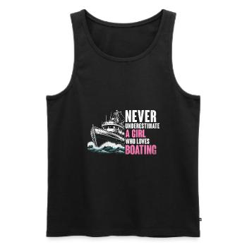 Never Underestimate A Girl Who Loves Boating - Men's Premium Organic Tank Top - black - Front - Michal (187cm)