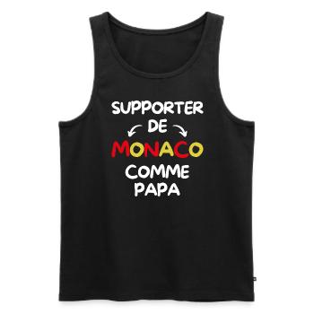Supporter de Monaco comme papa - Débardeur bio Premium Homme - noir - Devant - Michal (187cm)