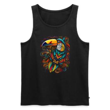 Tropischer Stammentukan - Männer Premium Bio Tank Top - Schwarz - Vorne - AI Model Male 178 light (178cm)
